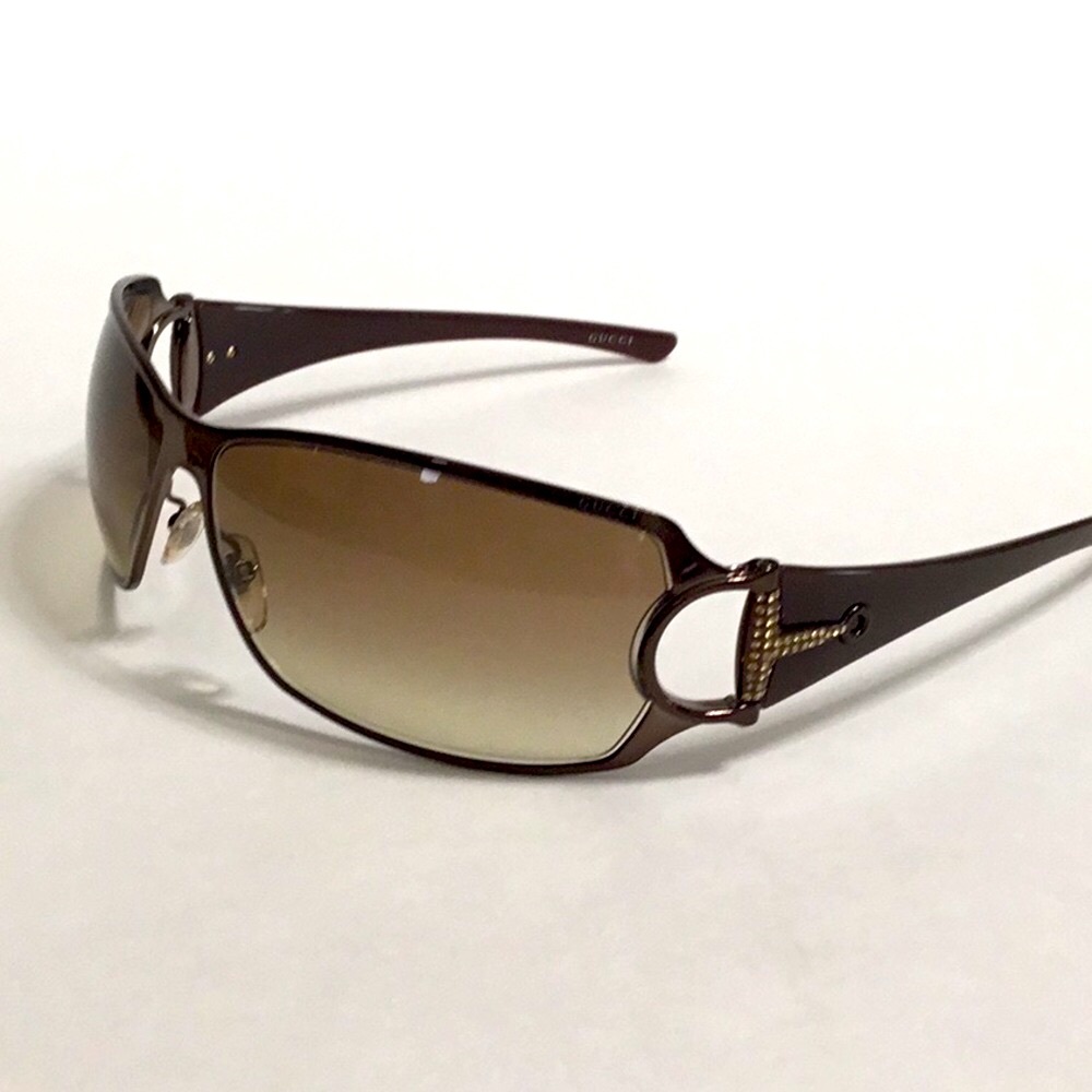 Gucci Brown Designer Sunglasses with Gradient Lenses